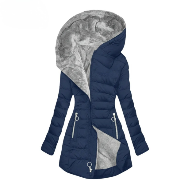 Plush-Lined Hooded Down Jacket