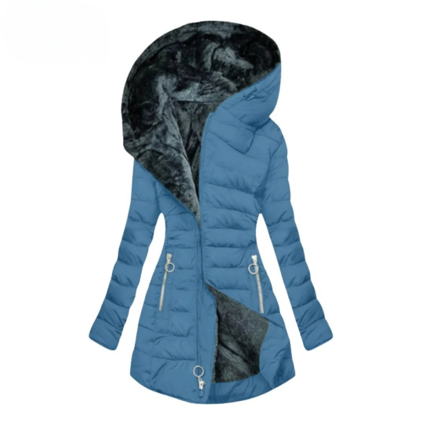 Plush-Lined Hooded Down Jacket