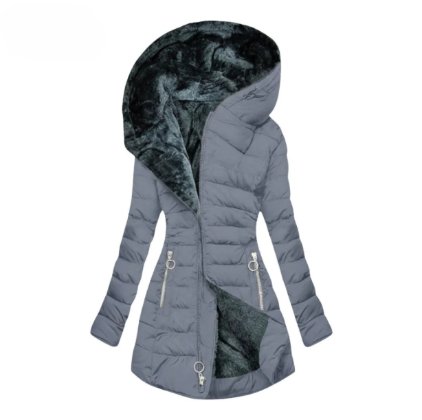 Plush-Lined Hooded Down Jacket