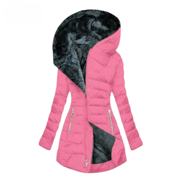 Plush-Lined Hooded Down Jacket
