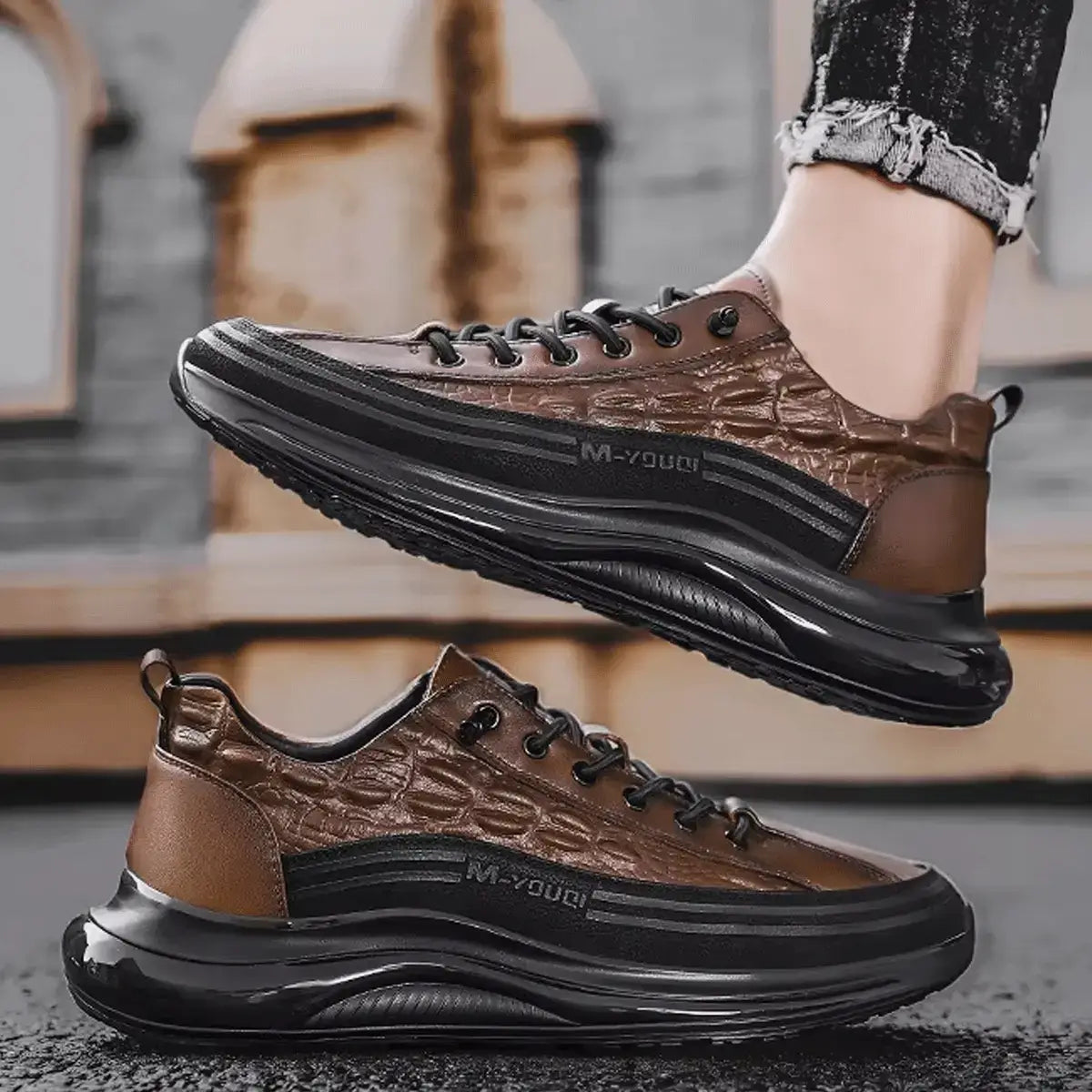 Drako® Men's Crocodile Skin Sneakers