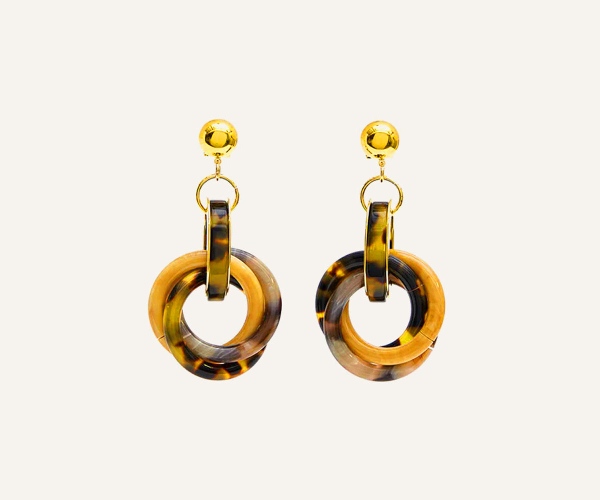 Tortoise-Inspired Tangle Drop Earrings