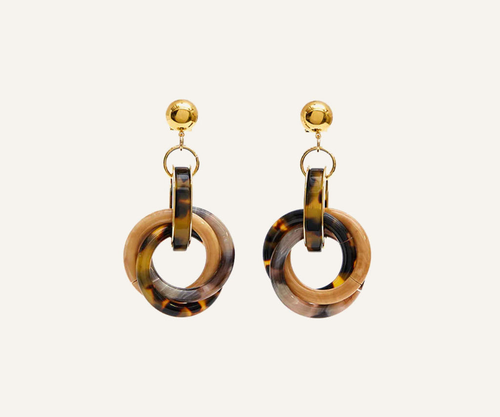 Tortoise-Inspired Tangle Drop Earrings