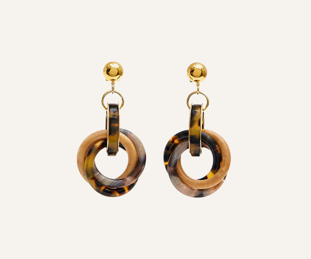 Tortoise-Inspired Tangle Drop Earrings